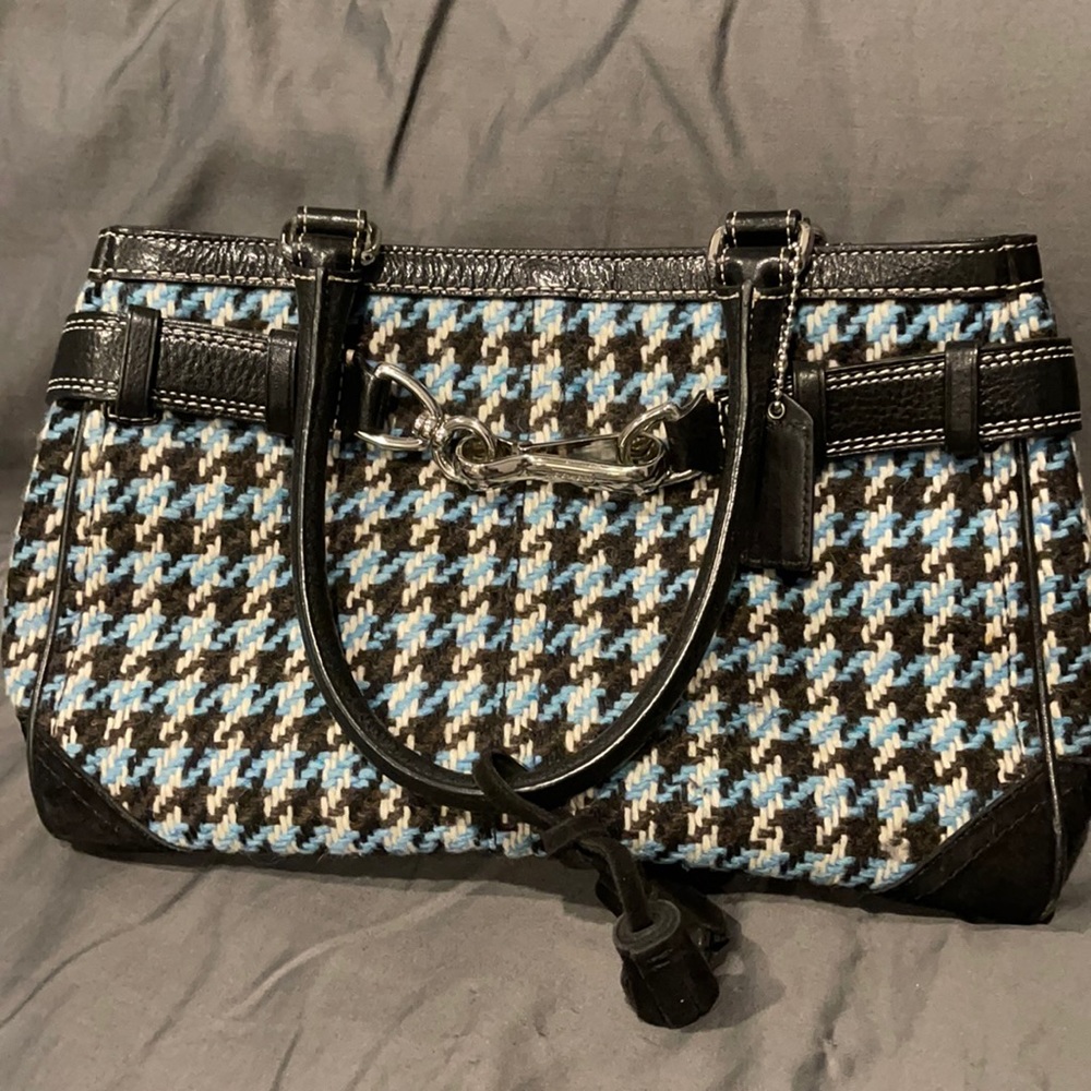 Vintage coach houndstooth bag and small wristlet
